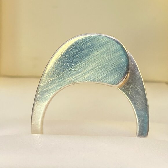 Rare Blue Purple Topaz Sterling Silver Modernist Ring Sz. 8.75 - 7.4 gm 3 Carats - Picture 10 of 16